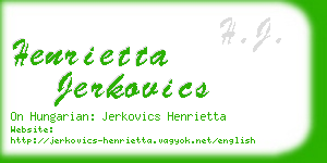 henrietta jerkovics business card